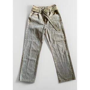 KANCAN Ultra High Rise Distressed Paperbag Jeans Sz 7/27